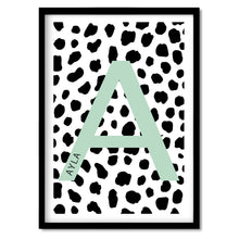 Load image into Gallery viewer, Personalised Mint Green Dalmatian Nursery Print - Wall Art
