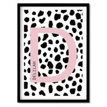 Load image into Gallery viewer, Personalised Pink Dalmatian Nursery Print - Wall Art
