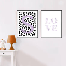 Load image into Gallery viewer, Personalised Lilac Dalmatian Nursery Print - Wall Art
