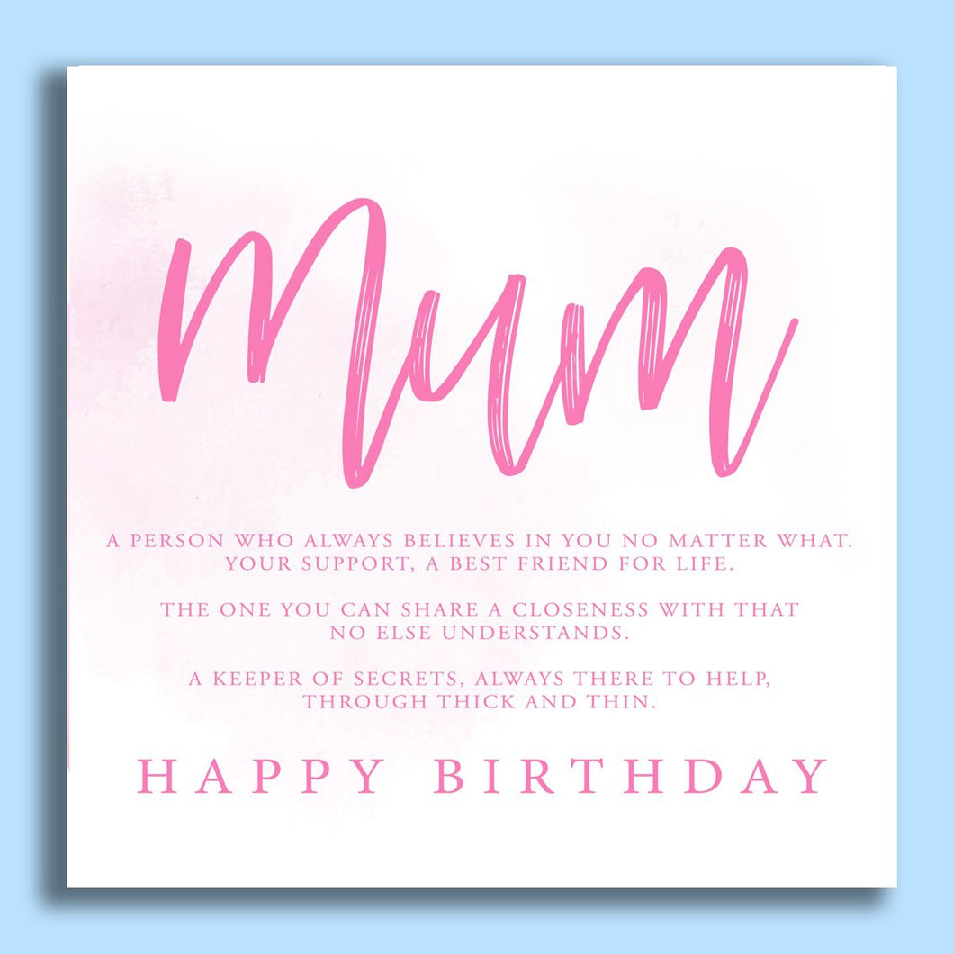 Mum Happy Birthday - Pink