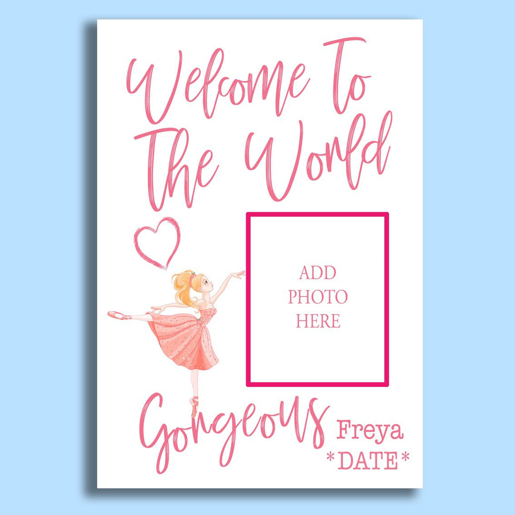 Welcome To The World Photo Card (Girl)