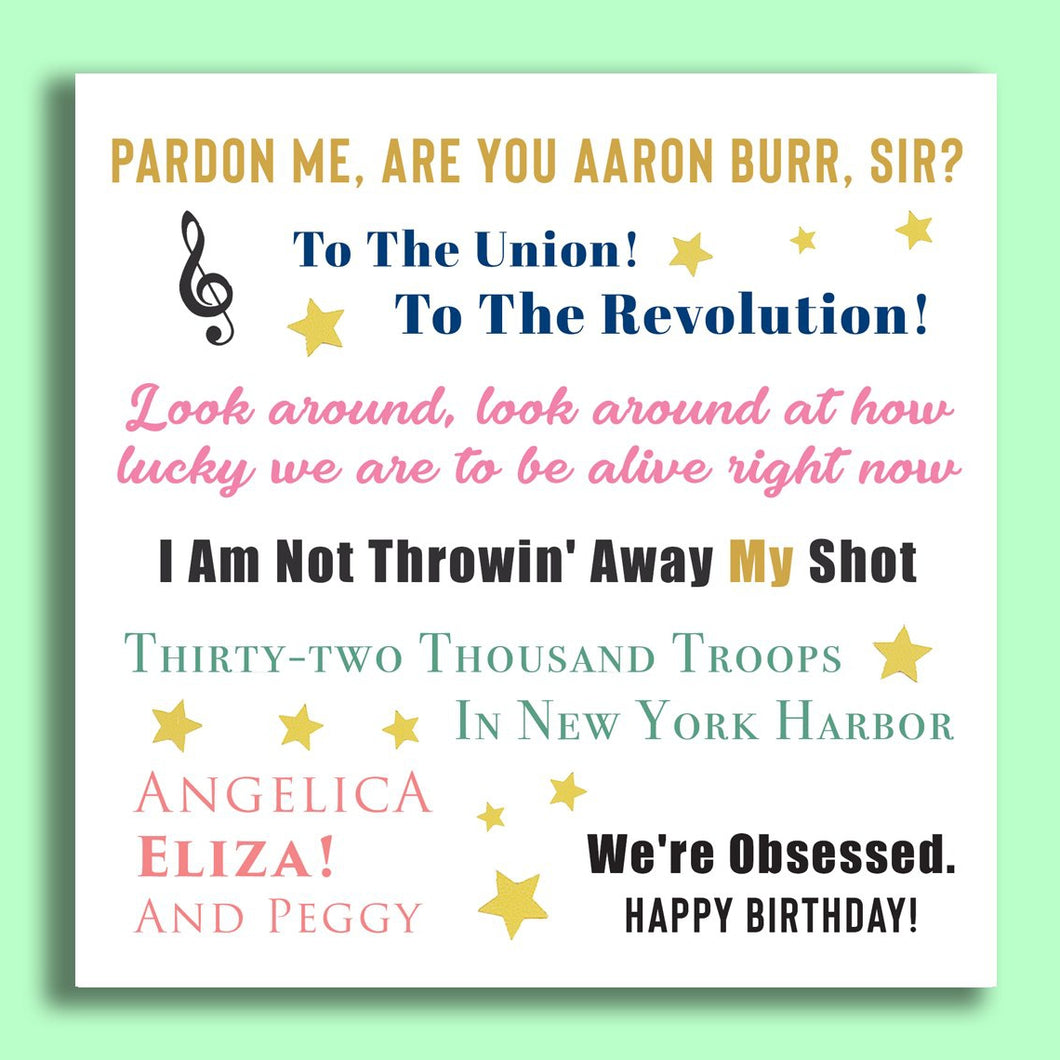 Hamilton Personalised Birthday Card