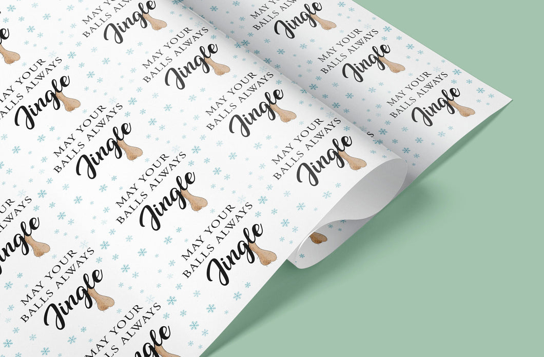 Rude Christmas Wrapping Paper | Jingle Bells | Funny Christmas Wrapping Paper | Classy Gift Wrap | Rude | Balls Christmas Gift Wrap | Xmas
