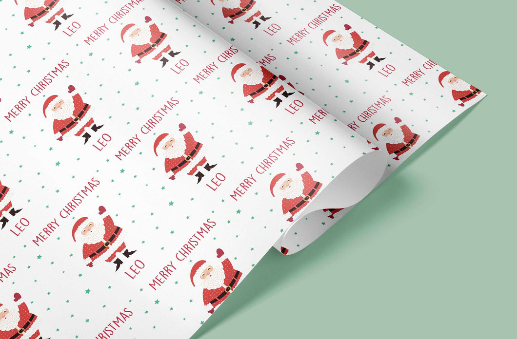 SANTA Christmas Wrapping Paper | Personalised Christmas Wrap | Kids Christmas Paper | Fun santa claus Christmas Gift Wrap, Xmas Gift Wrap