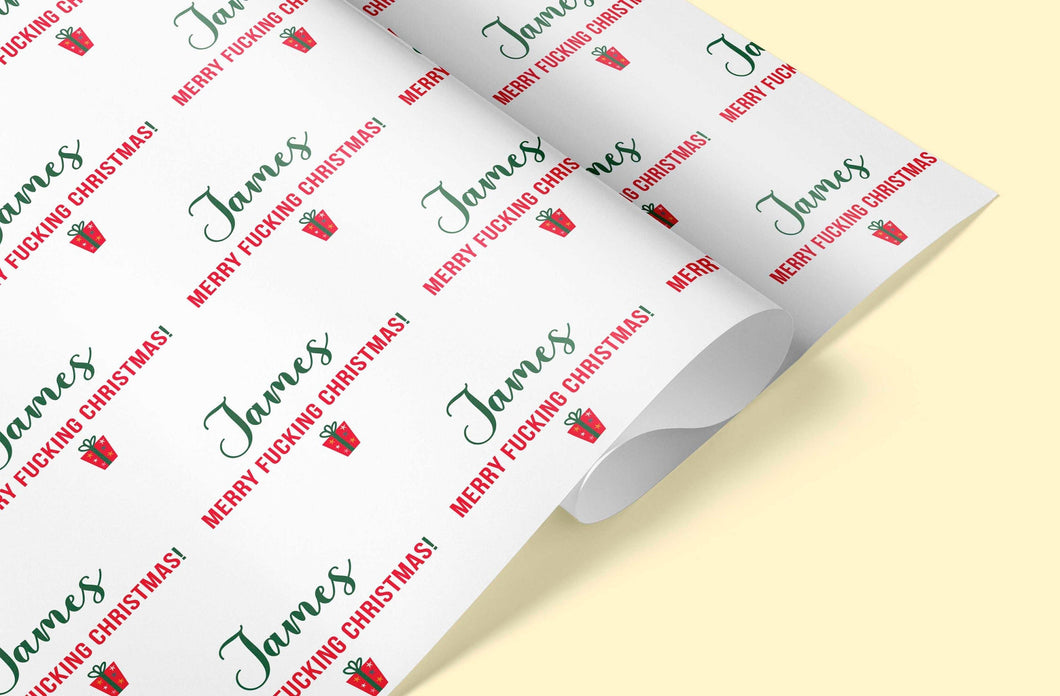 RUDE Christmas Gift Wrap | Christmas Wrapping Paper | Personalised Christmas Wrap | Fun Christmas Gift Wrap | Xmas Festive Gift Wrap