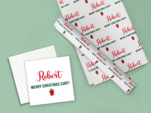 Load image into Gallery viewer, RUDE Christmas Paper | Merry Christmas Cunt Wrapping Paper | Personalised Christmas Wrap | Fun Christmas Gift Wrap | Xmas Gift Wrap

