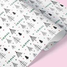 Load image into Gallery viewer, Personalised Christmas Tree Wrapping Paper | Christmas Wrap | Classy Christmas Paper | Christmas Gift Wrap | Xmas Wrap | Bespoke Christmas
