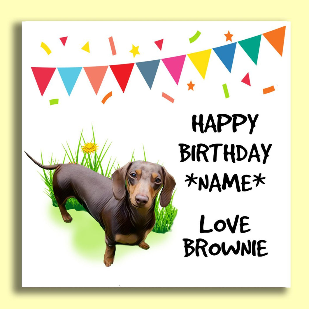 Happy Birthday - Sausage Dog Card